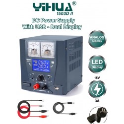 YH-1503D-II YIHUA Τροφοδοτικό εργαστηρίου DC Power Supply με USB, 0-15V 0.5-3A
